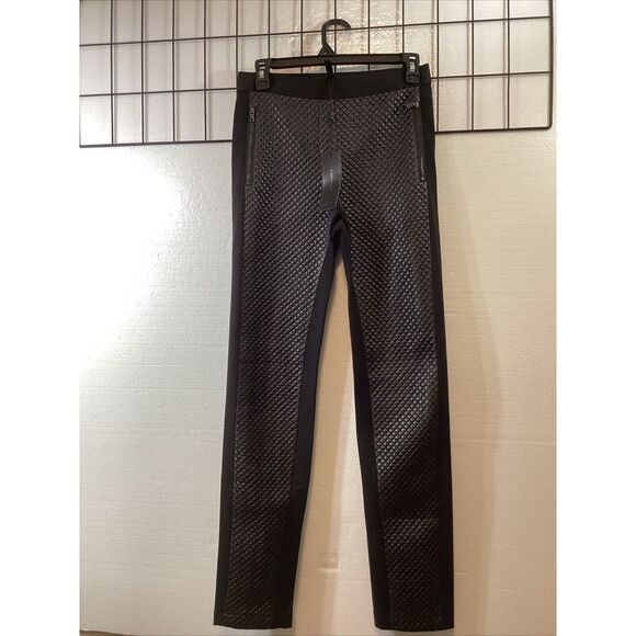 BCBGMaxAzria Pants - BCBGMAXAZRIA Women S BLACK NICOLAS QUILTED FAUX LEATHER PANT 58876